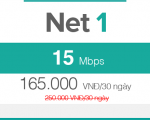 Gói cước Net1Plus cáp quang viettel 30 Mbps giá chỉ 165000 - 185000
